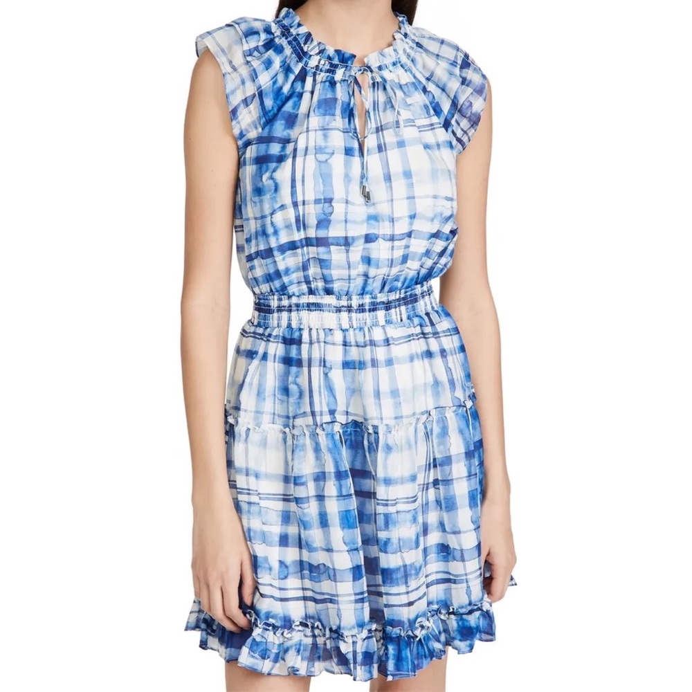 Shoshanna Catalina Linen Ruffled Mini Dress Size 6